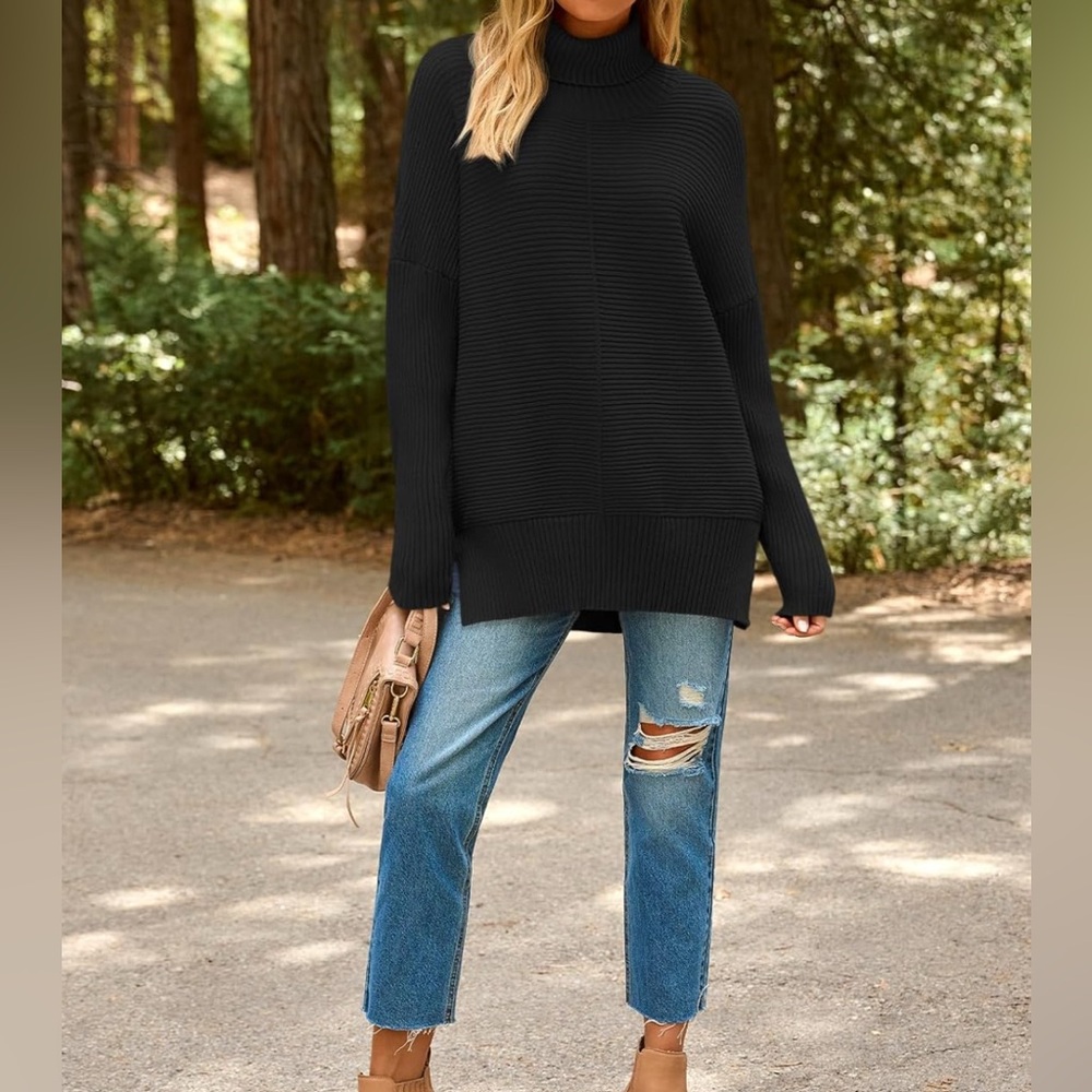 Amazon Women's Black Turtleneck Sweater